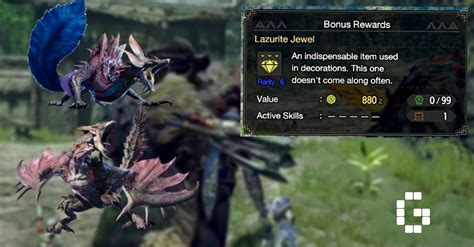 mhrise lazurite jewel|monster hunter lazurite jewelry farming.